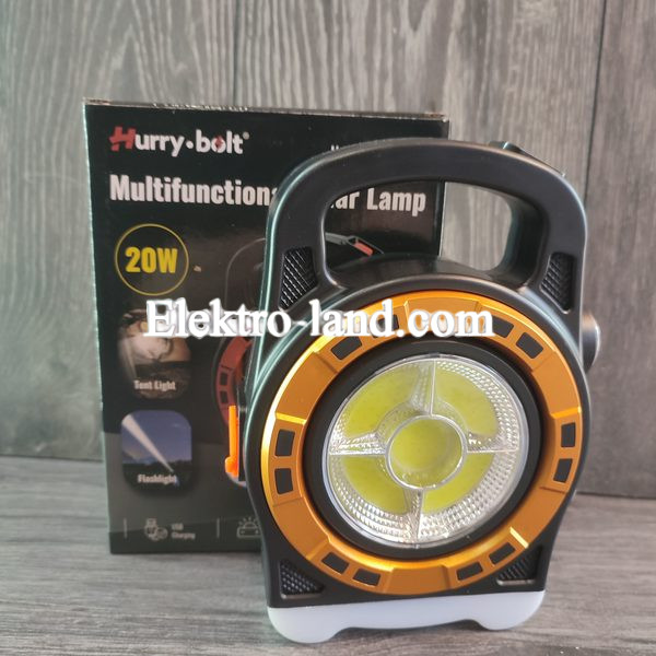 LED лампа HB-6678 фонарь аккумуляторный диодный фонарик на солнечной батареи, прожектор